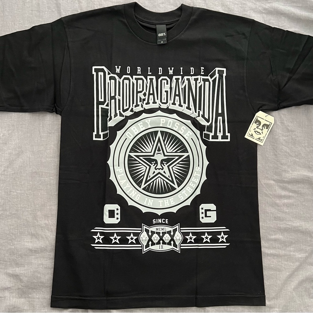 NWT Obey Propaganda OG Pro Bowl Graphic Tee Adult Unisex Medium Vintage OOP